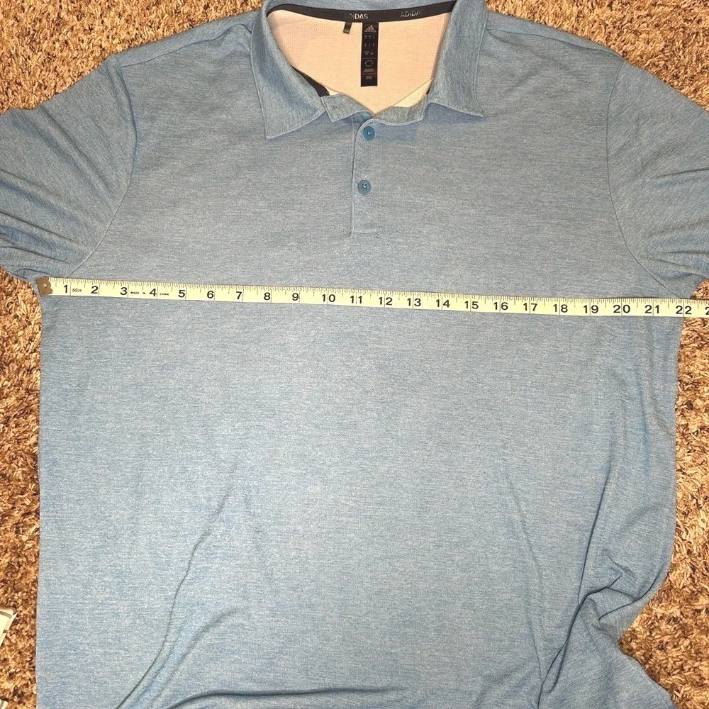 Adidas‎ HEAT.RDY Blue Golf Performance Polo Shirt Men's Large Moisture Wicking